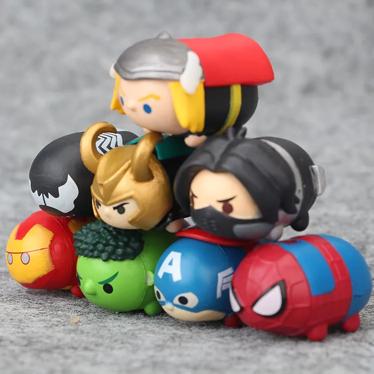 Куклы Disney Tsum 8 шт./лот Милая мини Экшн фигурка Мстители Человек паук Веном