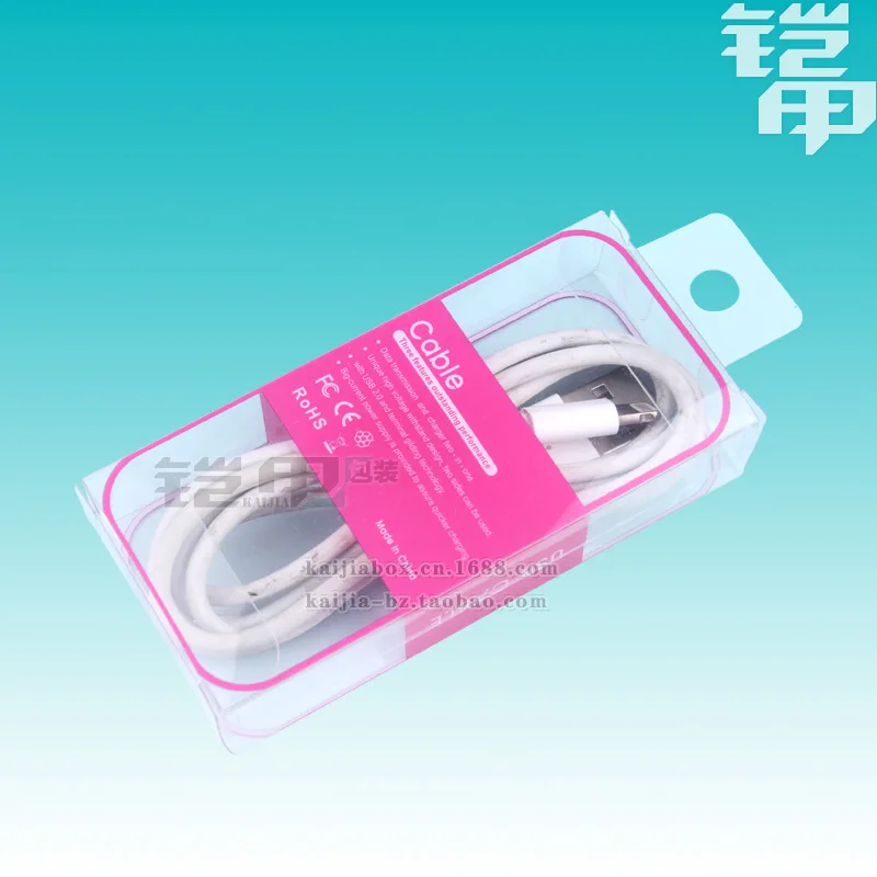 Новый стиль ПВХ пластиковая коробка упаковка для 1 м микро USB кабель коробки