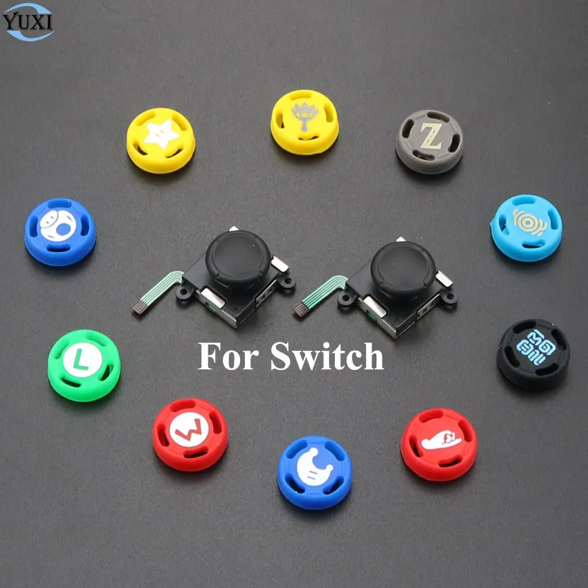 

YuXi 2 Pairs 3D Joystick For Nintendo Switch Analog Sticks Thumbstick Caps Replacement For NS Joy Con Joy Stick Controller