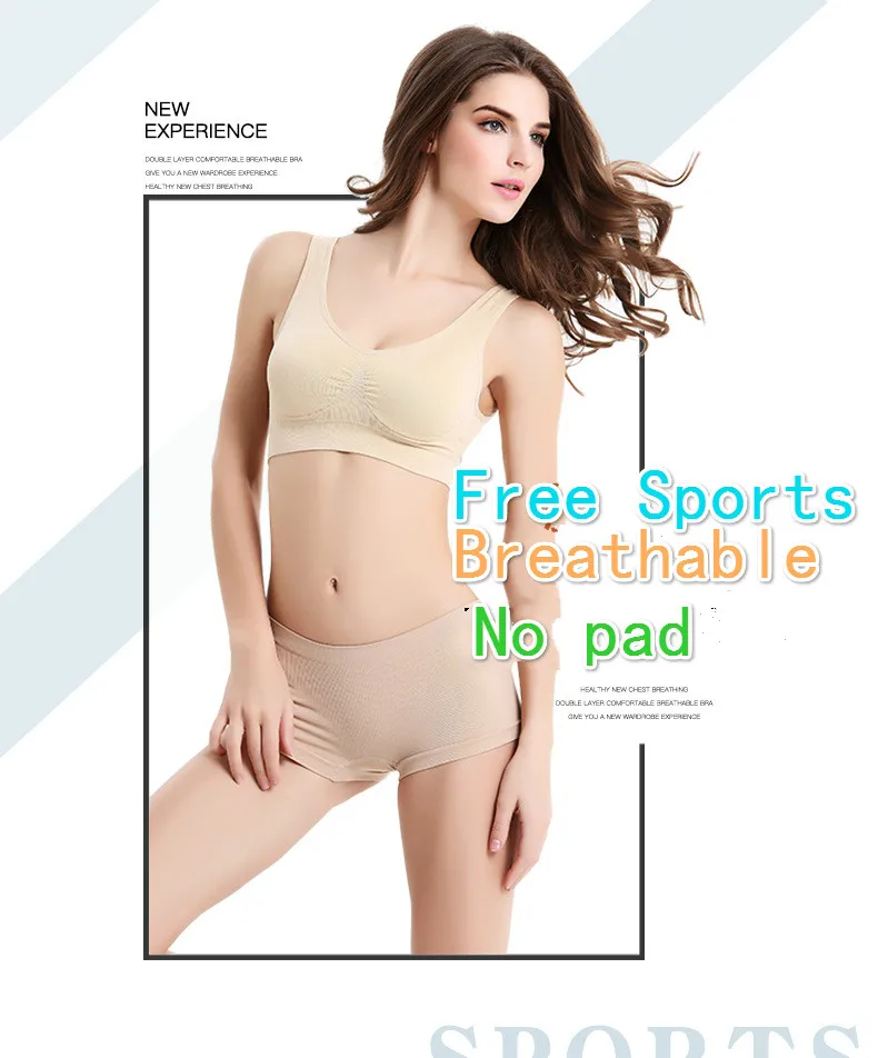 

NEW Womens Sport Bra Fitness Yoga Running Vest Underwear Padded Crop Tops Underwear No Wire-rim Bras Size S-3XL