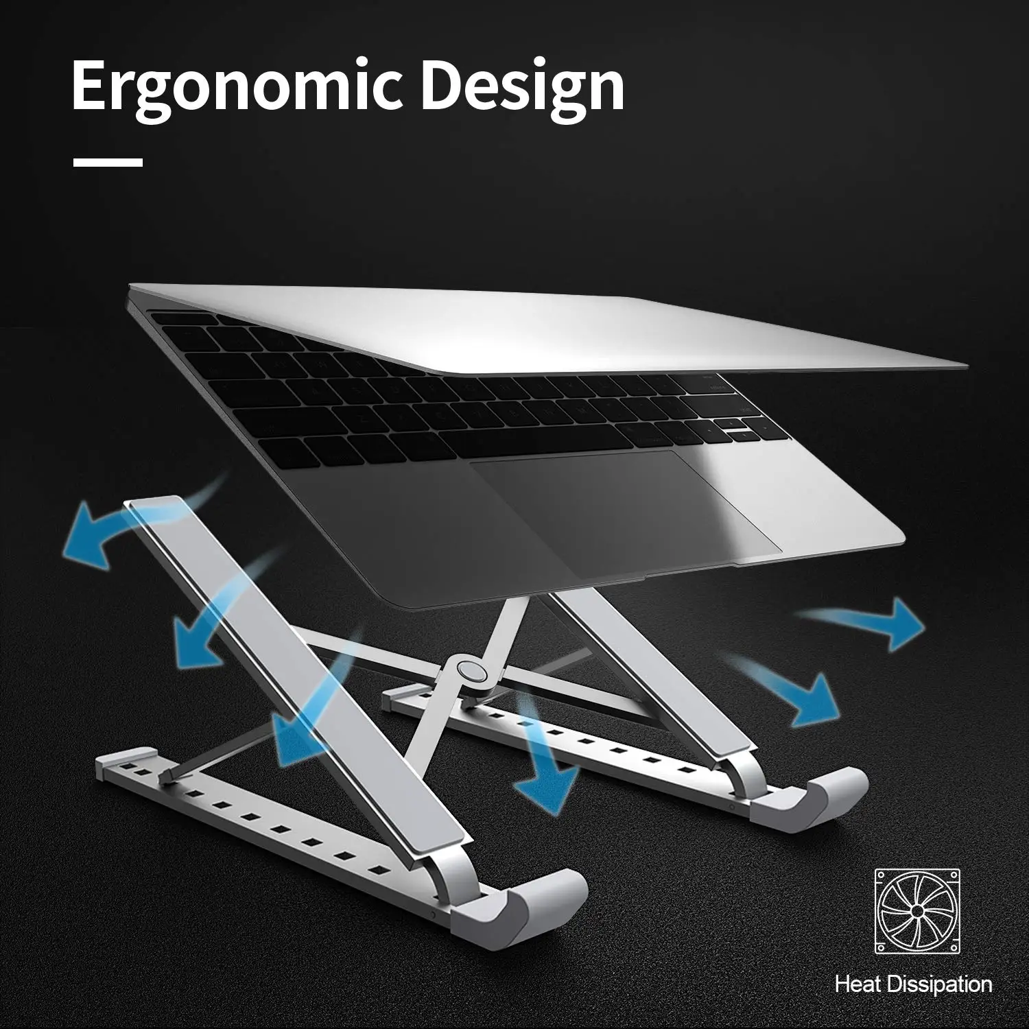 Регулируемая Складная подставка из алюминиевого сплава для ноутбука, держатель для Macbook, lenovo, Dell, Asus, iPad, планшета, ноутбука, охлаждающая подставка