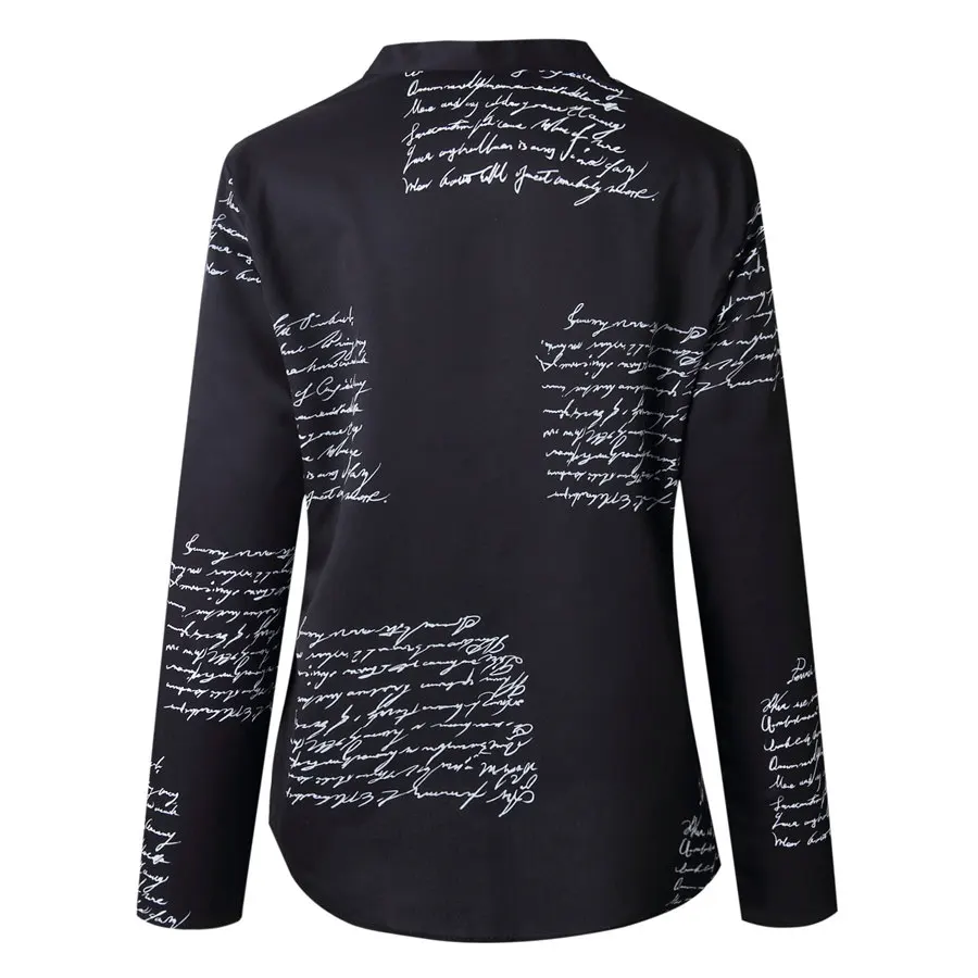 Gladiolus Letter Print Blouse Women V Neck Long Sleeve 2019 Spring Autumn Shirt Women Fashion Womens Tops And Blouses Plus Size (14)