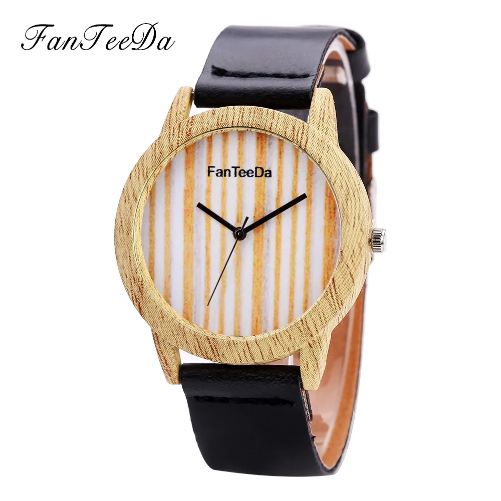 

Hot Selling Men's Watch Wood Grain Dial Mens Watches Top Brand Business Quartz Wristwatch Minimalism Clock Leather Erkek Saat@50