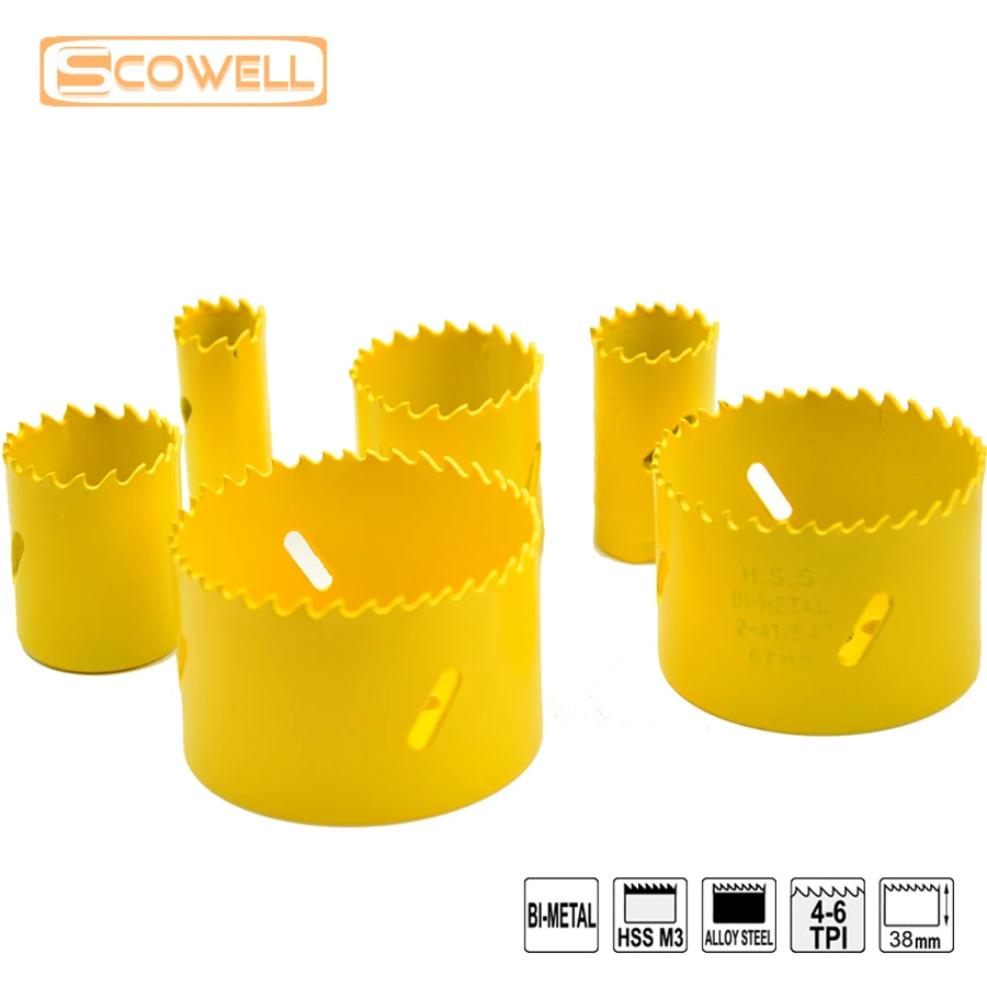 20% OFF  9PCS 22mm-73mm  HSS M3 Hole Saws Kits With Tools Box,Bi-metal M3 saw for metal and wood hole cutting