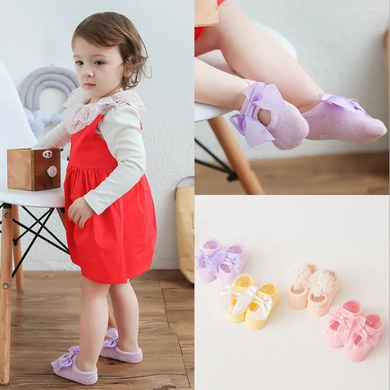 Baby bow socks girls Anti Slip socks infant stuff newborn toddler 2018