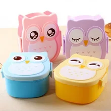 Мультфильм детское питание посуда Сова портативный ящик детский контейнер для бэнто фрукты закуски хранения коробки открытый путешествия безопасность T2159