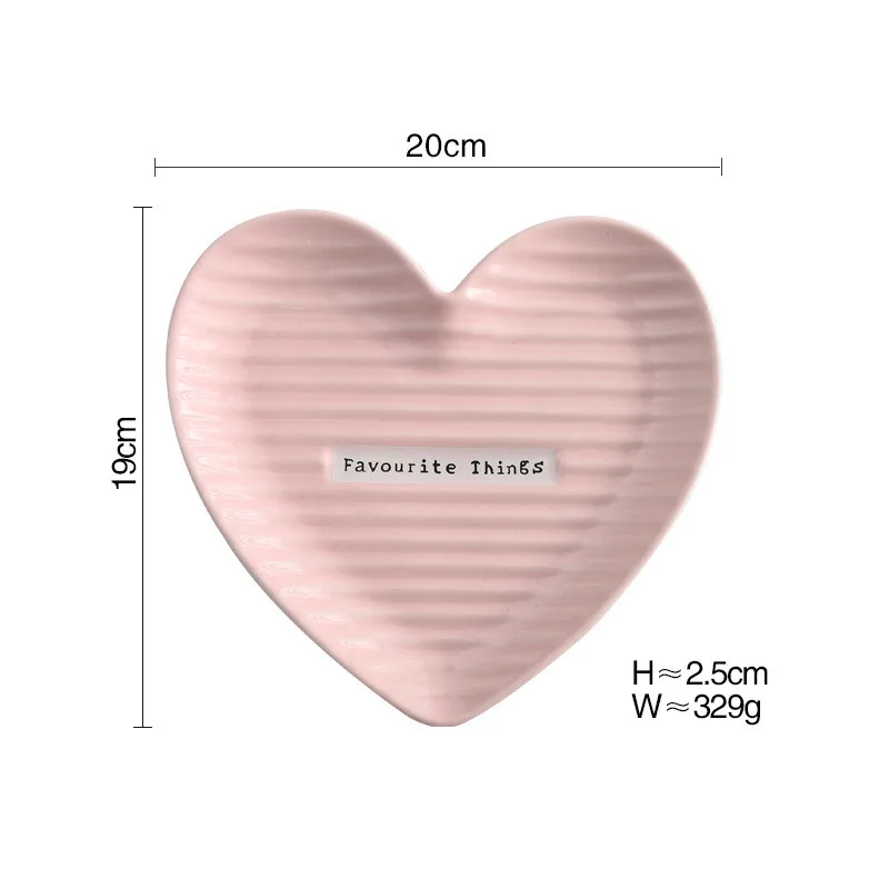 Скандинавская керамическая в форме сердца тарелка, романтическая фарфоровая тарелка для ужина, посуда для завтрака, домашняя декоративная тарелка, тарелки для закуски