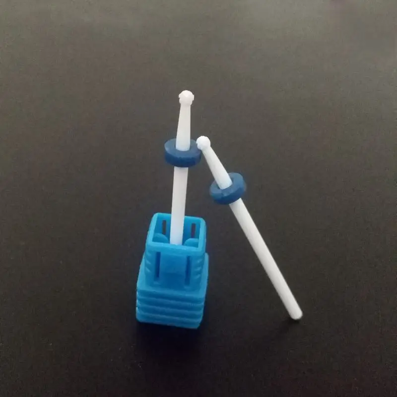 1X2 35mm Cuticle Clean Bit White Ceramic Nail Drill Bit Art Salon Electric Drill Ceramic Nail