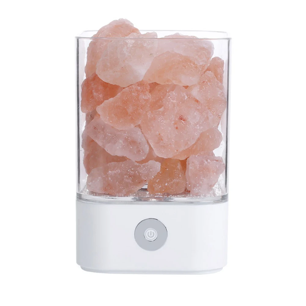 USB ночник кристалл соль руды огни натуральная соль светодиодный лампа с рассеянным светом очиститель воздуха круглая/квадратная форма для