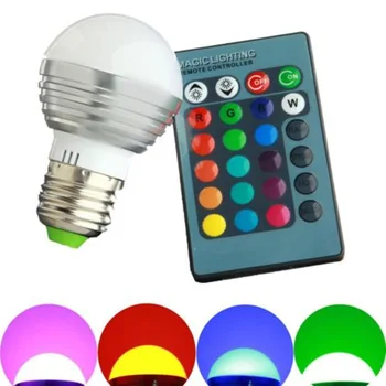 

110V 220V 85-265V E27 E14 RGB LED bulb 16 Color Magic LED Night Light Lamp Dimmable Stage Light / 24key Remote Control holiday