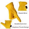 KIM YUAN 008 Golden Leather Work Gloves for Gardening/Cutting/Construction/Motorcycle, Men&Women, with Elastic Wrist ► Photo 3/6