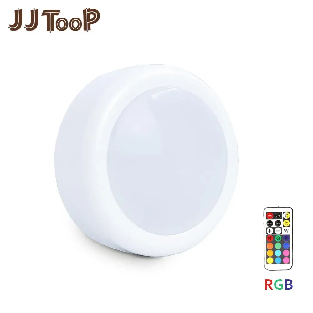 

LED Under Cabinet Light Puck Touch Sensor RGB 12 Colors Dimmable 21 Key Wireless Wardrobe Stair Hallway Closet Night lamp