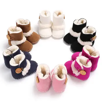 

Infant Baby Boy Girl Toddler Snow Shoes Winter Soft Sole Plush Half Boots 0-18M