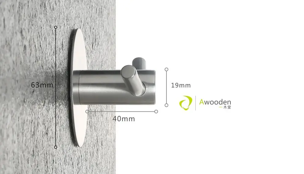 Awooden двойной крючок для одежды для ванной самоклеющиеся металлические аксессуары для ванной комнаты полотенце пальто Одежда Органайзер для дома