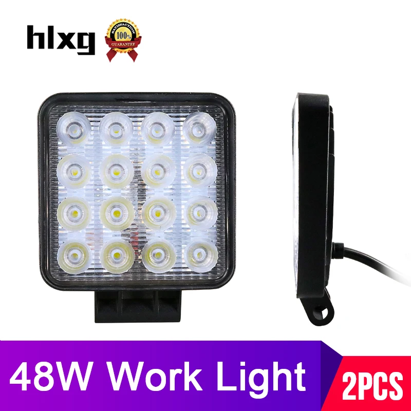 

hlxg 2pcs LED Bar 48W 16 Cihps LED Work Light Bar Motorcycle barra for Offroad Car 4x4 fog light bar Spotlight For Truck SUV M16