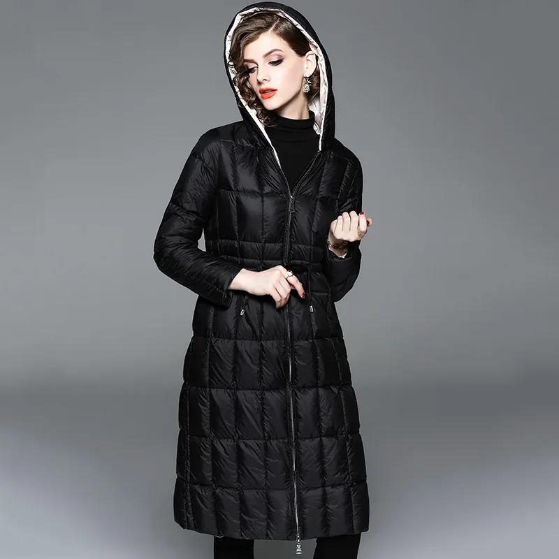 Vintage Mince Parka D'hiver Survêtement Blanc Noir Longues Manteau Canard Taille L028 2019 Européenne Manches Femmes Élégant Réglable kaki gris Doudoune BAddq