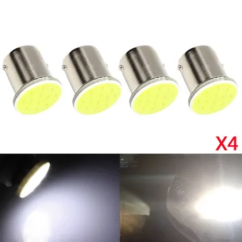 

4PCS/Lot 1156 BA15S COB Car Led Lights Auto Brake Light Tail Stop Reverse Bulb Lamp DC 12V White Car-styling New 2017