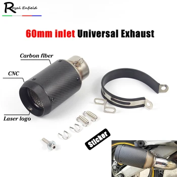 

60mm inlet Universal For RSV4 R1 r6 Motorcycle Exhaust Pipe Muffler carbon fiber exhaust tubo escape moto escapamento de moto