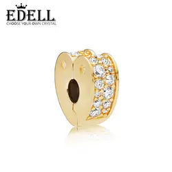 EDELL 100% 925 пробы Silver 1:1 оригинальный 767020CZ блеск сверкающий дугами Любовь клип Роскошные ювелирные изделия Для женщин очаровательный подарок