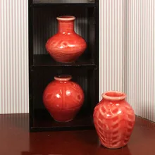 G06-X717 children baby gift Toy 1:12 Dollhouse mini Furniture Miniature rement Chicken blood red vase 3pcs