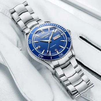 

Sports Carnival Automatic Machinery Fashion Men's Watch Diving Sports Waterproof Luminous Watch Steel Sapphire Trend Watch