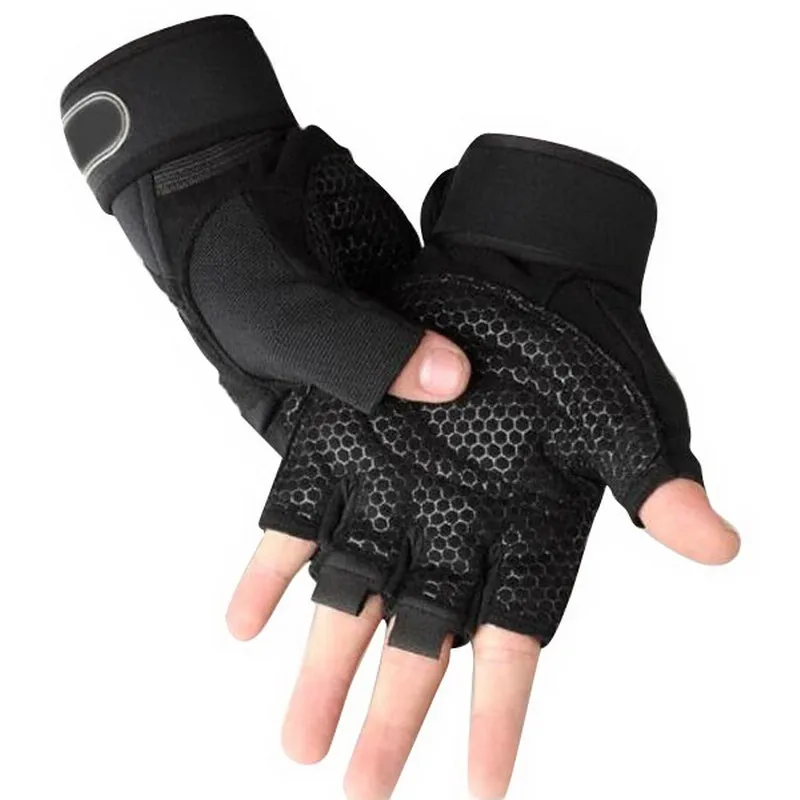 Перчатки для фитнеса с полупальцами, перчатки для тяжелой атлетики, защищают запястья, для тренажерного зала, без пальцев, для занятий тяжелой атлетикой, спортивные перчатки для мужчин и женщин