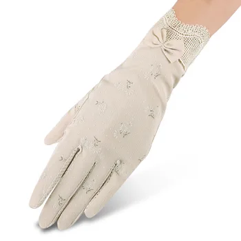 

Summer Sunshade Gloves Female Summer Anti Slip, Anti Ultraviolet Short Lace Ice Touch Screen Luva Feminina Guantes