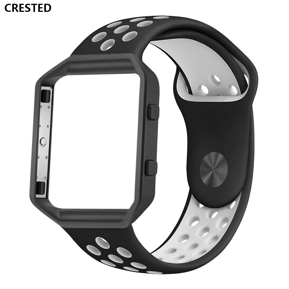 

CRESTED Watch Strap For Fitbit Blaze Band replacement Sport Silicone Soft belt For Fitbit Blaze Smart Fitness Watch With Frame
