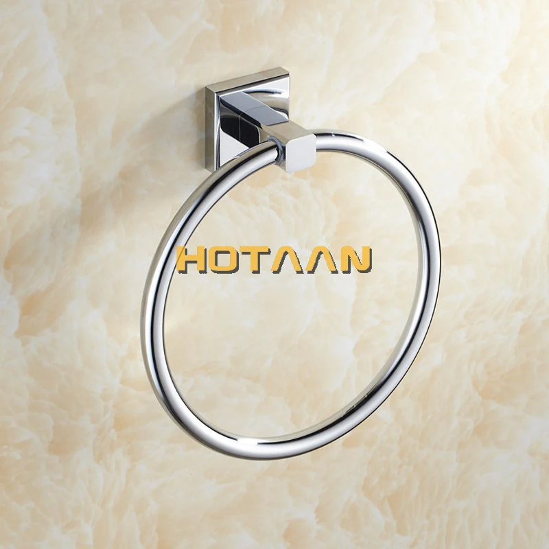 Горячая,, вешалка для полотенец в ванную, твердая латунь настенные круглое полотенце кольца, вешалка для полотенец, YT-11491