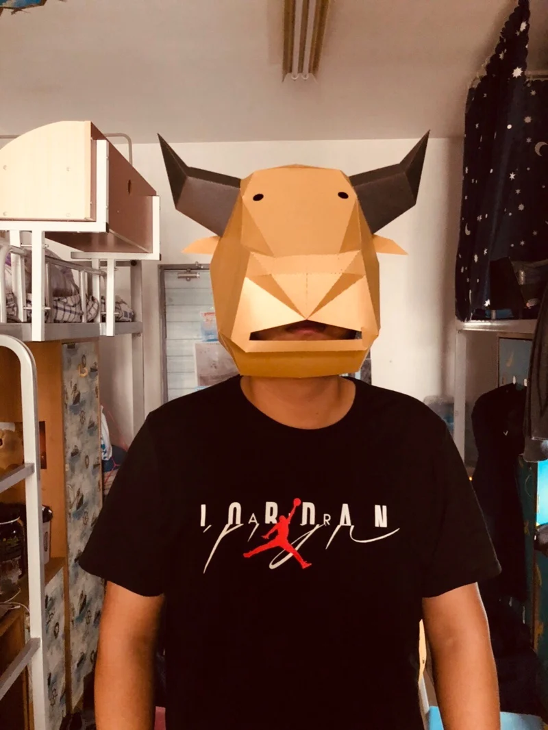 

Paper Mask 3d Fashion Sprouting Cattle Animal Costume Cosplay DIY Paper Craft Model Mask Christmas Halloween Prom Party Gift