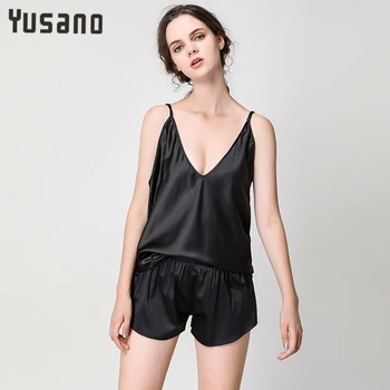 

Yusano Satin Cami Top and Shorts Pajama Set Womens Sleepwear Pajama Set V-Neck Summer Lingerie Sexy Sleepwear Sets Nightwear
