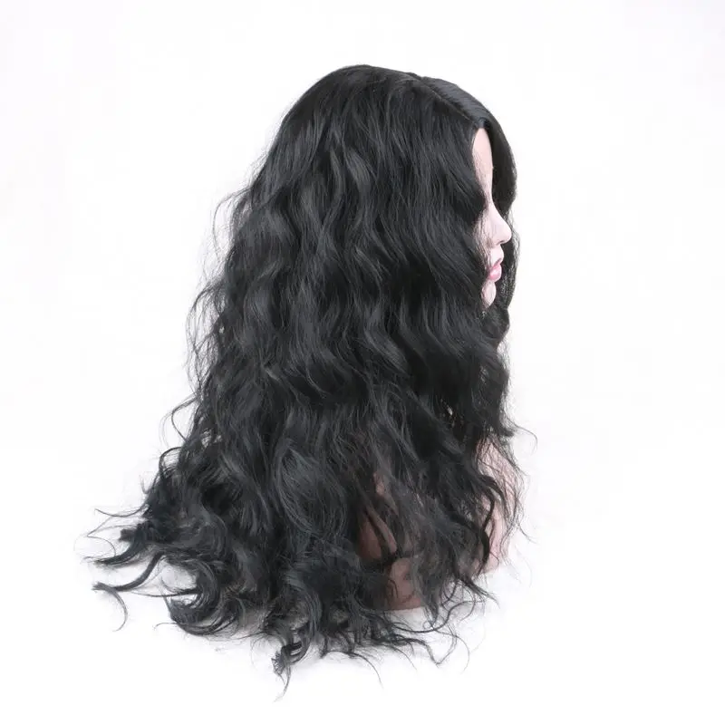 Luxury For Braiding Long Black Wig High Temperature Fiber 26 Inch 150% Density L Part Lace Front Synthetic Wigs For Women Luxury For Braiding Long Black Wig High Temperature Fiber 26 Inch 150% Density L Part Lace Front Synthetic Wigs For Women