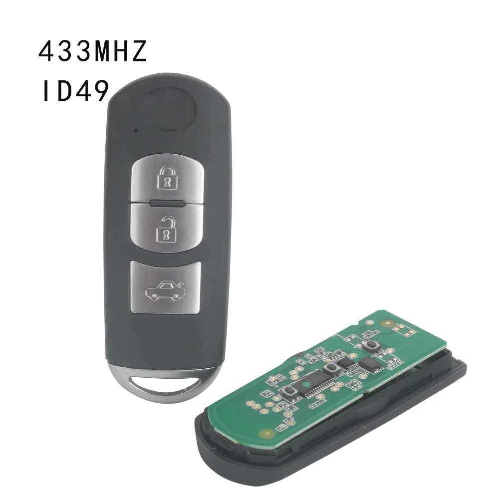 

jingyuqin jingyuqin 3 Buttons Smart Key Suit for MAZDA CX-3 CX-5 Axela Atenza Model SKE13E-01 Car Remote Control
