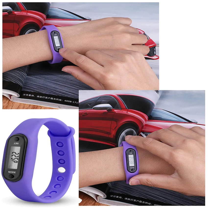 Watch Bracelet Pedometer Calorie Counter Digital LCD Walking Distance