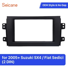 Seicane 173*98/178*100/178*102mm Pannello del Lettore Doppio Din Car Stereo Fascia frame per Suzuki SX4 Fiat Sedici Nero