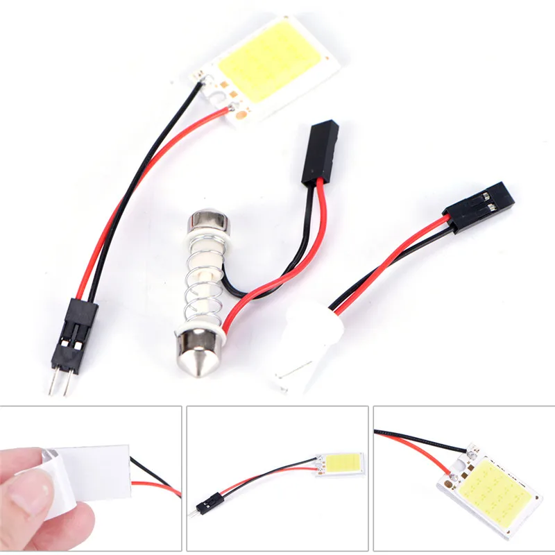 

JETTING 2pcs T10 COB LED DC 16SMD White Dome Map Light Bulbs Car Interior Panel Lamp New