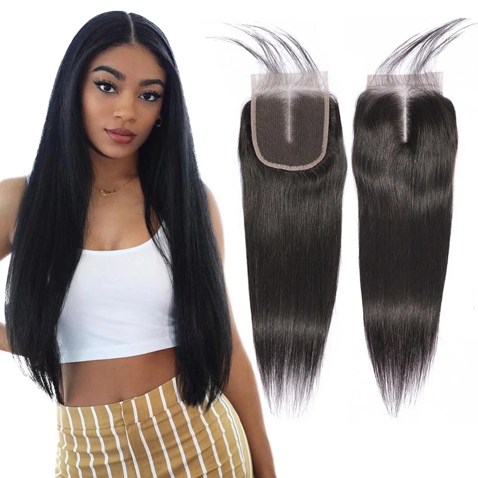 Straight Closure 4 x 4 Brazilian Closure Straight Human Hair Free