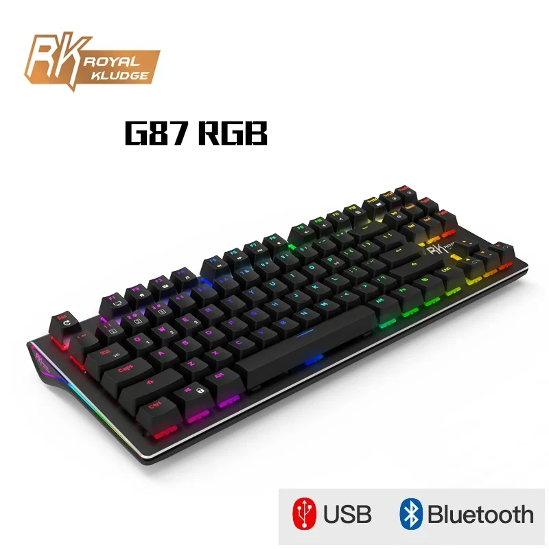 Royal Kludge RK G87 двойной режим Bluetooth беспроводной/USB Проводная RGB подсветка перезаряжаемая Механическая игровая клавиатура RK Axis