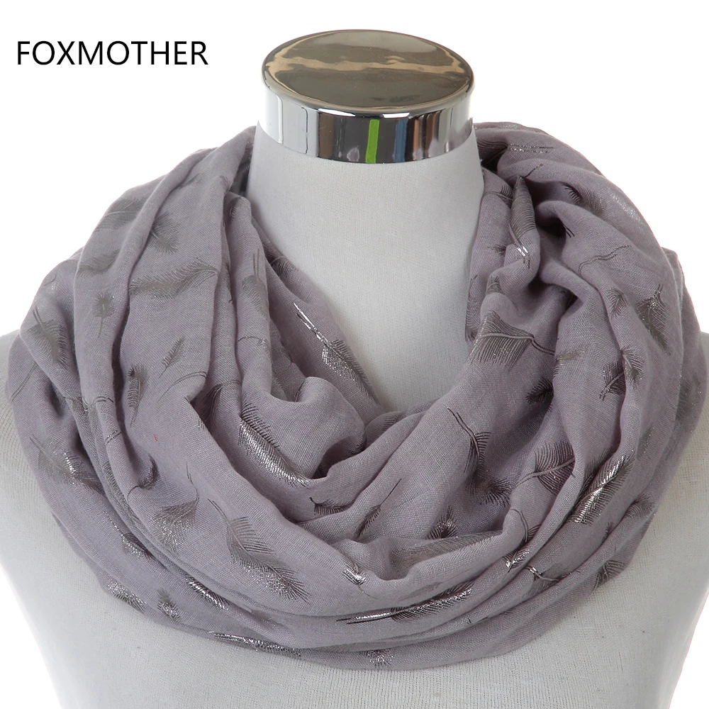 FOXMOTHER модные женские белые темно-синие желтые бронзовые фольга Серебряное перо кольцо шарфы шейный шарф блестящий платок