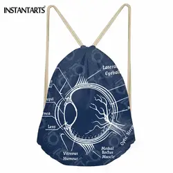 INSTANTARTS оптометрия Pattern Drawstring сумки модные Повседневное Для женщин путешествий для школы рюкзаки ежедневно Softpack обувь сумка для хранения