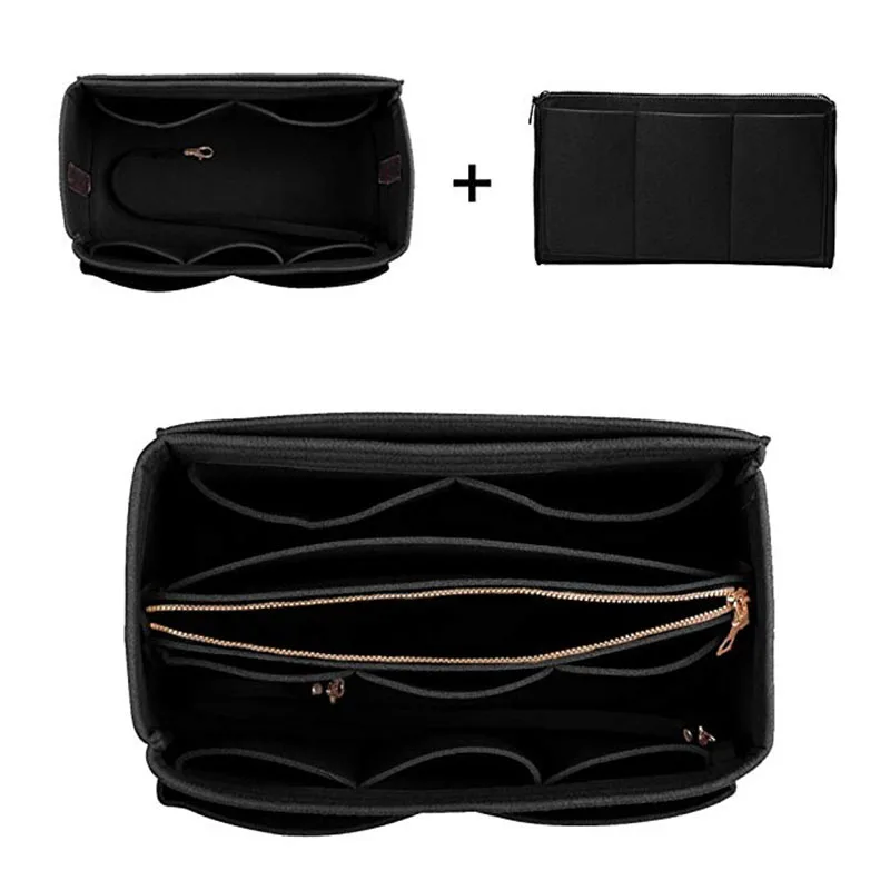 Фетровая тканевая сумочка, сумка-Органайзер для макияжа, портативные косметички для путешествий, сумка для хранения, внутренний кошелек, подходит для Speedy Neverfull - Цвет: A1