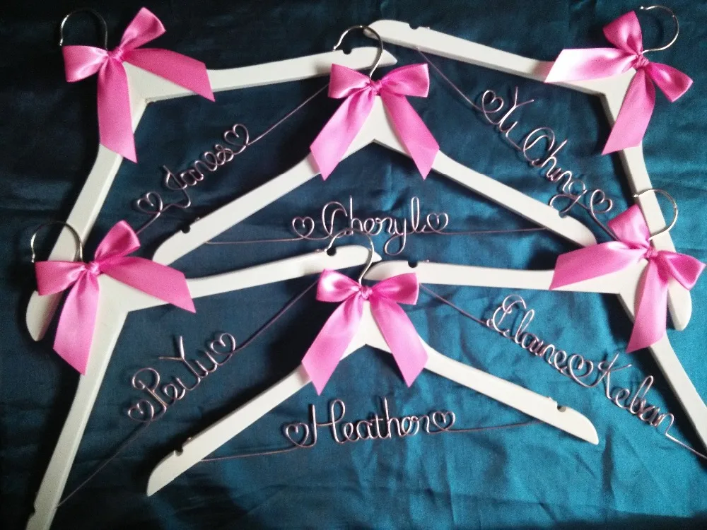 

Free shipping 6 Personalized Wedding Hanger, bridesmaid gifts, name hanger, brides hanger bride gift