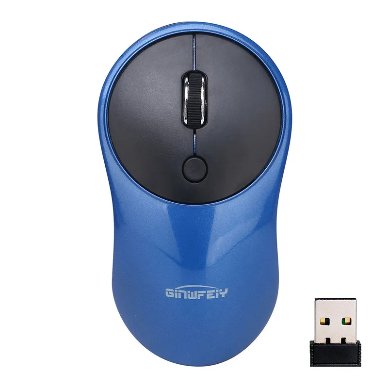 Бесшумная беспроводная мышь с кнопками 2,4G для компьютера, ноутбука, портативная дорожная мини Ультра тонкая мышь для ноутбука, компьютера, настольного компьютера - Цвет: Blue