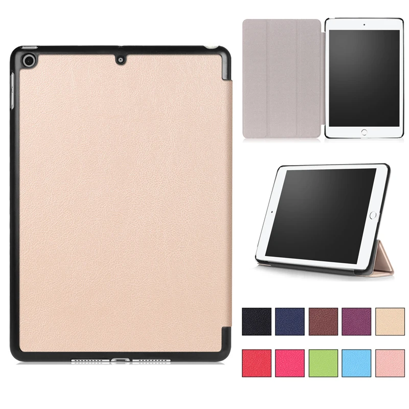 Для iPad 2017 2018 iPad 9,7 дюймов чехол Ultra Slim Smart Case 3 раскладной стенд с Авто Режим сна/Пробуждение задняя накладка для Apple iPAD 9,7