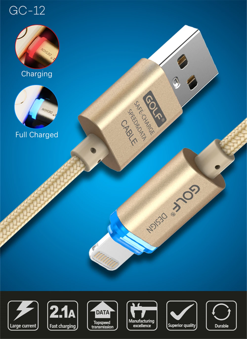 Гольф светодиодная USB зарядка кабель для передачи данных для iPhone X XS Max XR быстро Зарядное устройство длиной 1 м для передачи данных USB кабели для iPhone 6 S 6 7 8 плюс 5 5S 5C SE