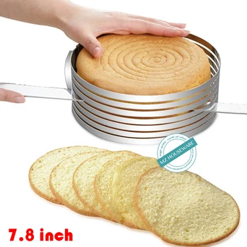 

High quality 7.8 inch round cake slice device can adjust layered baking mold FDA standard mousse ring