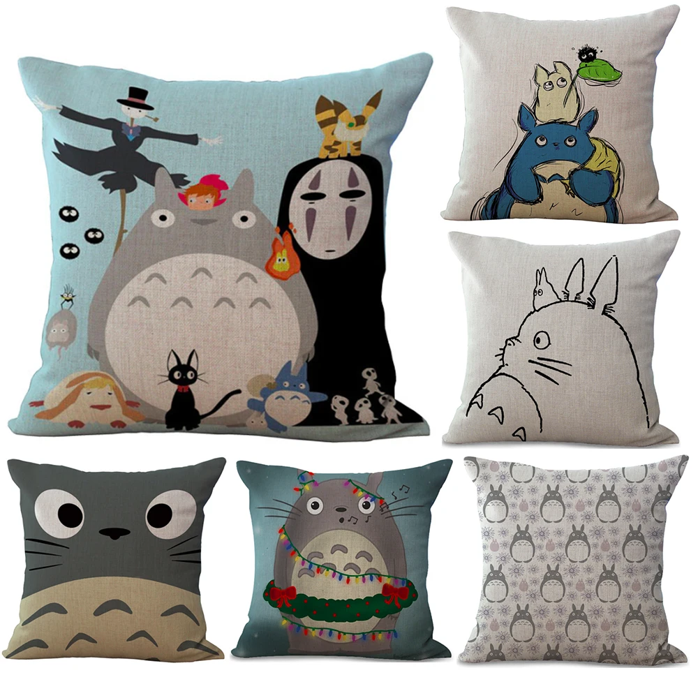 

Hayao Miyazaki My Neighbour Totoro Neck Body Pillowcase Linen Bed Pillows Cover Couch Seat Cushion Throw Pillow Home Decoration