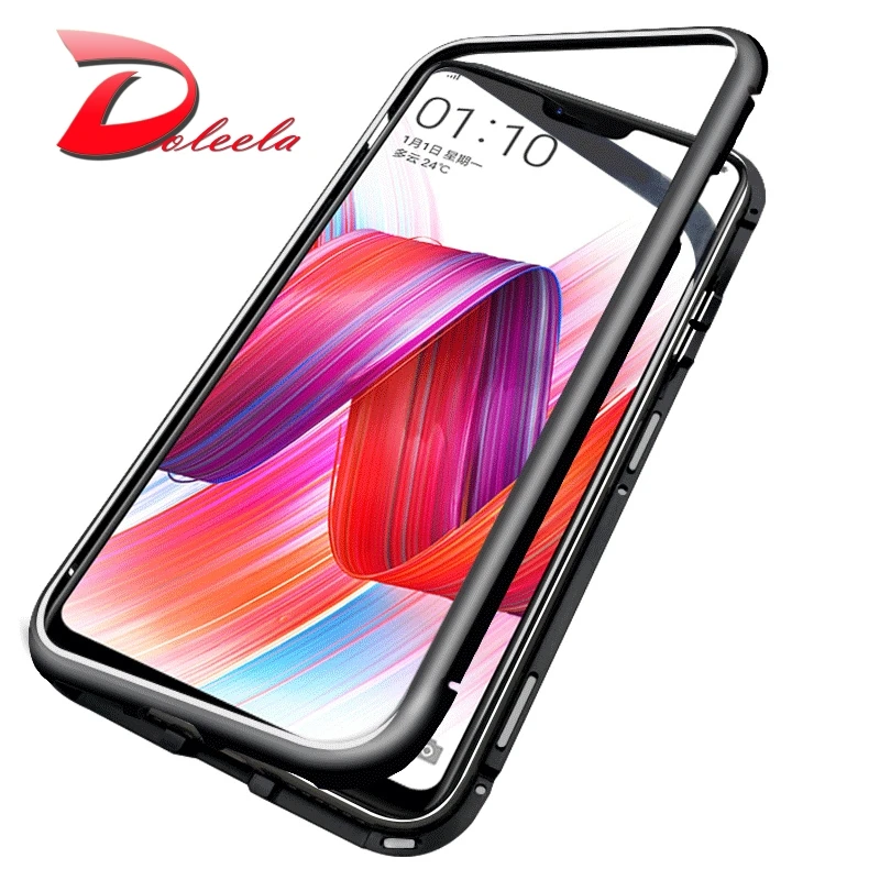 360 flip case for oneplus 6T Transparent clear tempered glass back cover metal frame protective magnetic coque OnePlus 6 | Мобильные