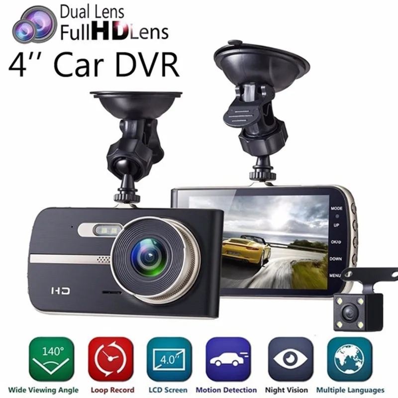 

4.0 Inches HD IPS Screen Night Vision Car DVR 140 Degrees Carcorder Automobile Data Recorder For Windows Support TF Card