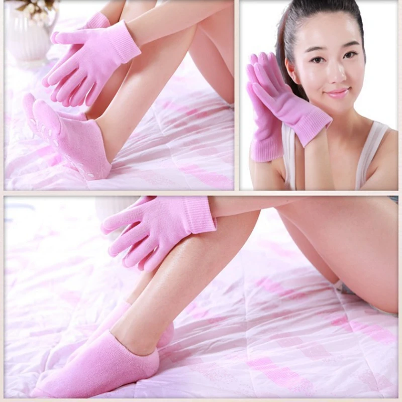 

Moisturizing spa gel Pedicure gloves and silicone socks For Pedicure Skin Care Massager Mask For Feet care Baby foot and Hands